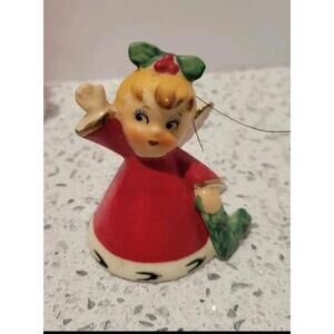 Vtg RARE Napco Noel L Angel Bell Ornament Xmas  Lefton Japan Figurine Ceramic